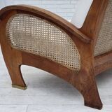 1970s, Danish 2-seater sofa by Klaus Wettergren, cotton fabric, teak wood.