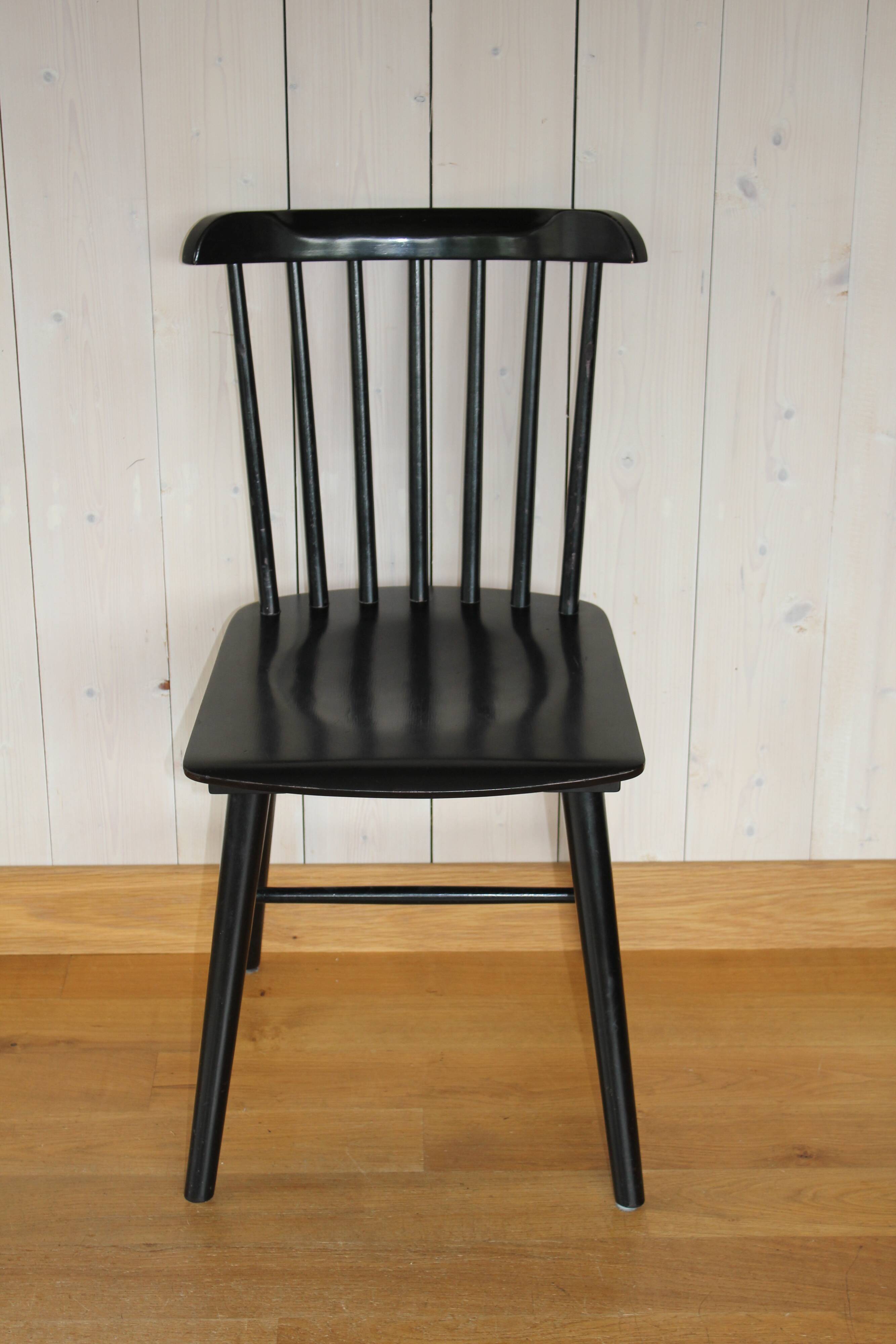 Black wooden bistro chairs
