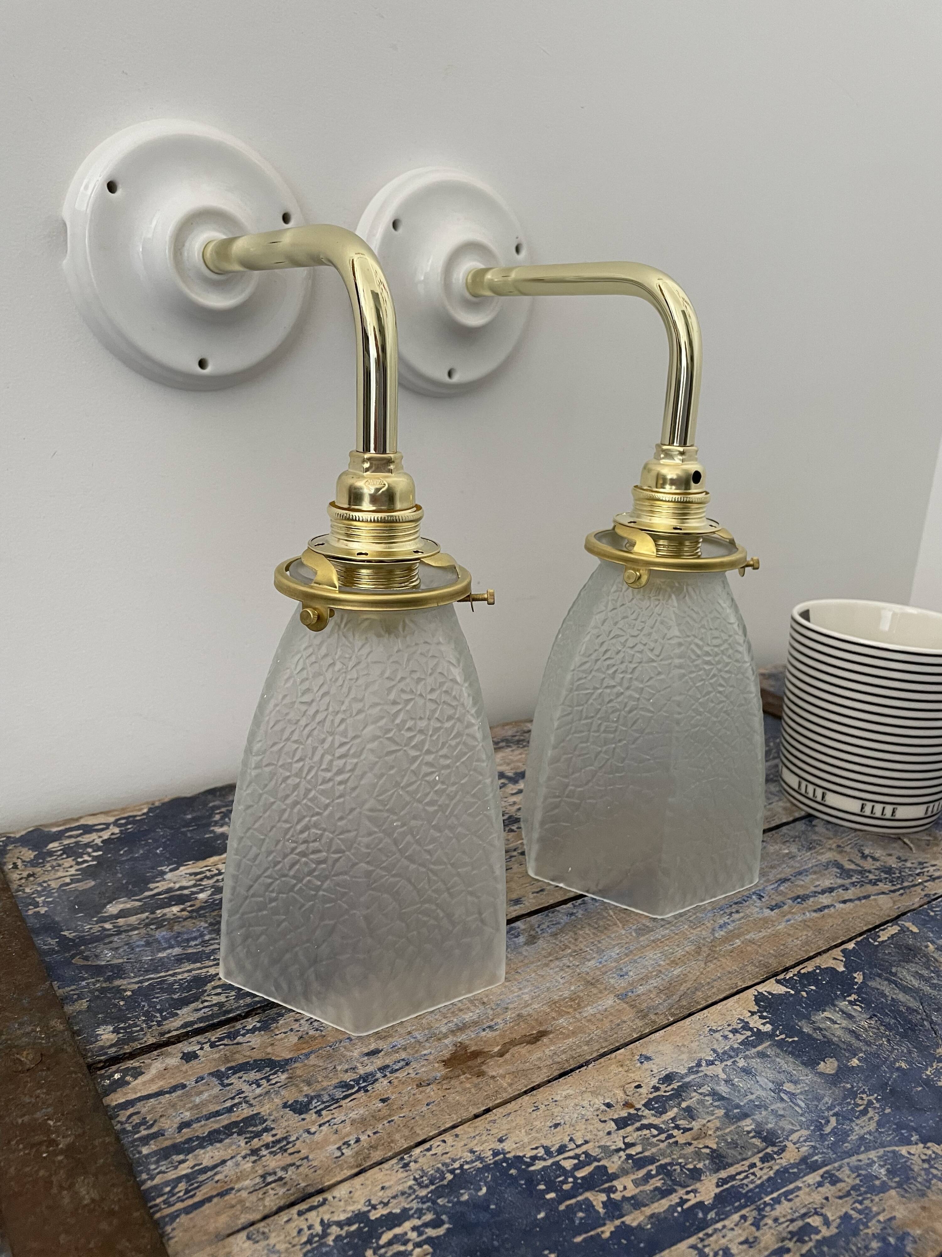 Pair of art deco wall lights