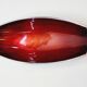 Designer bowl centerpiece in iridescent red enameled metal