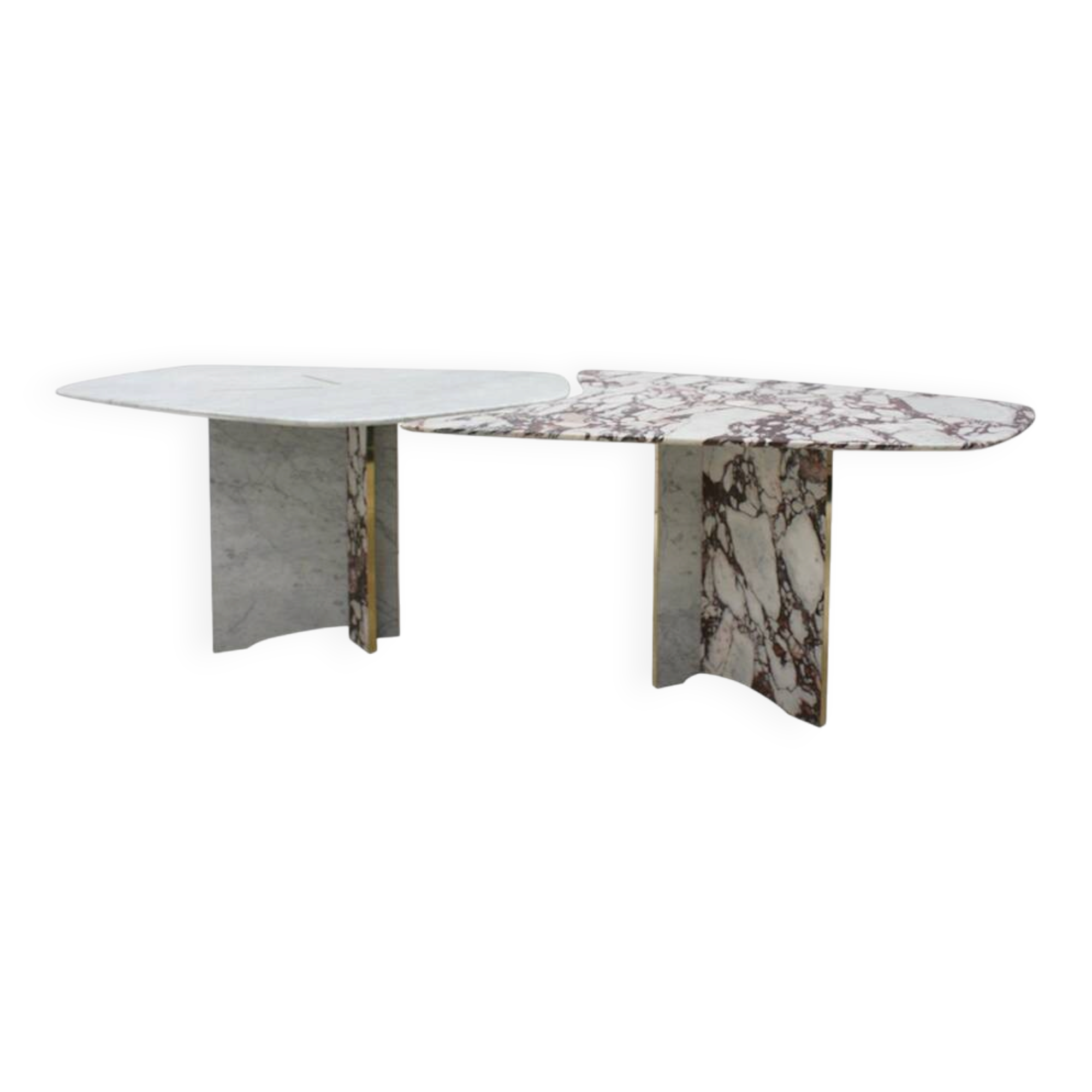 L.A. Studio Contemporary Modern Marble and Brass Italian Dining Table