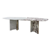 Table à manger contemporaine moderne en marbre et laiton italienne L.A. Studio