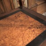 Old inlaid side table 19 th Tea table with 2 levels Wood