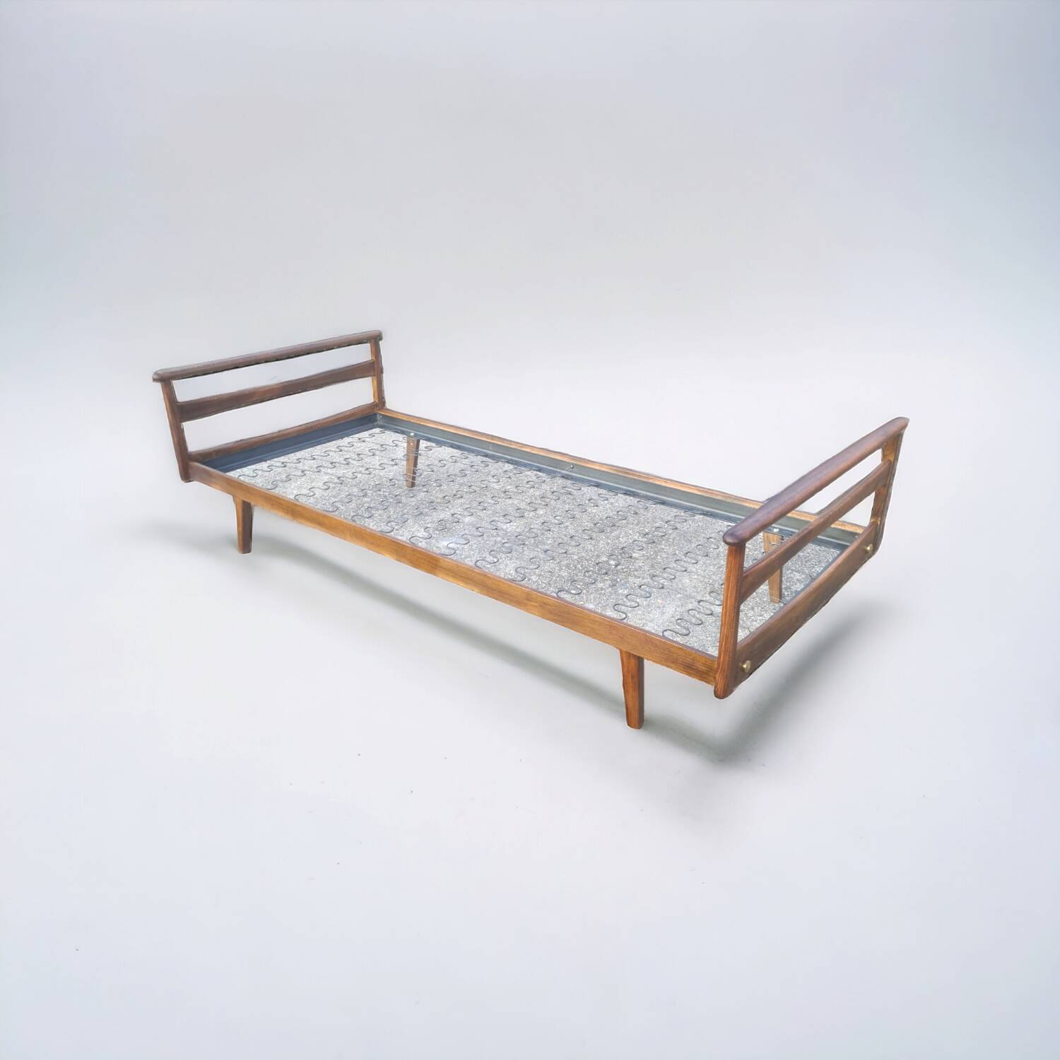 Single bed, Scandinavian teak daybed with compass feet, 1960s