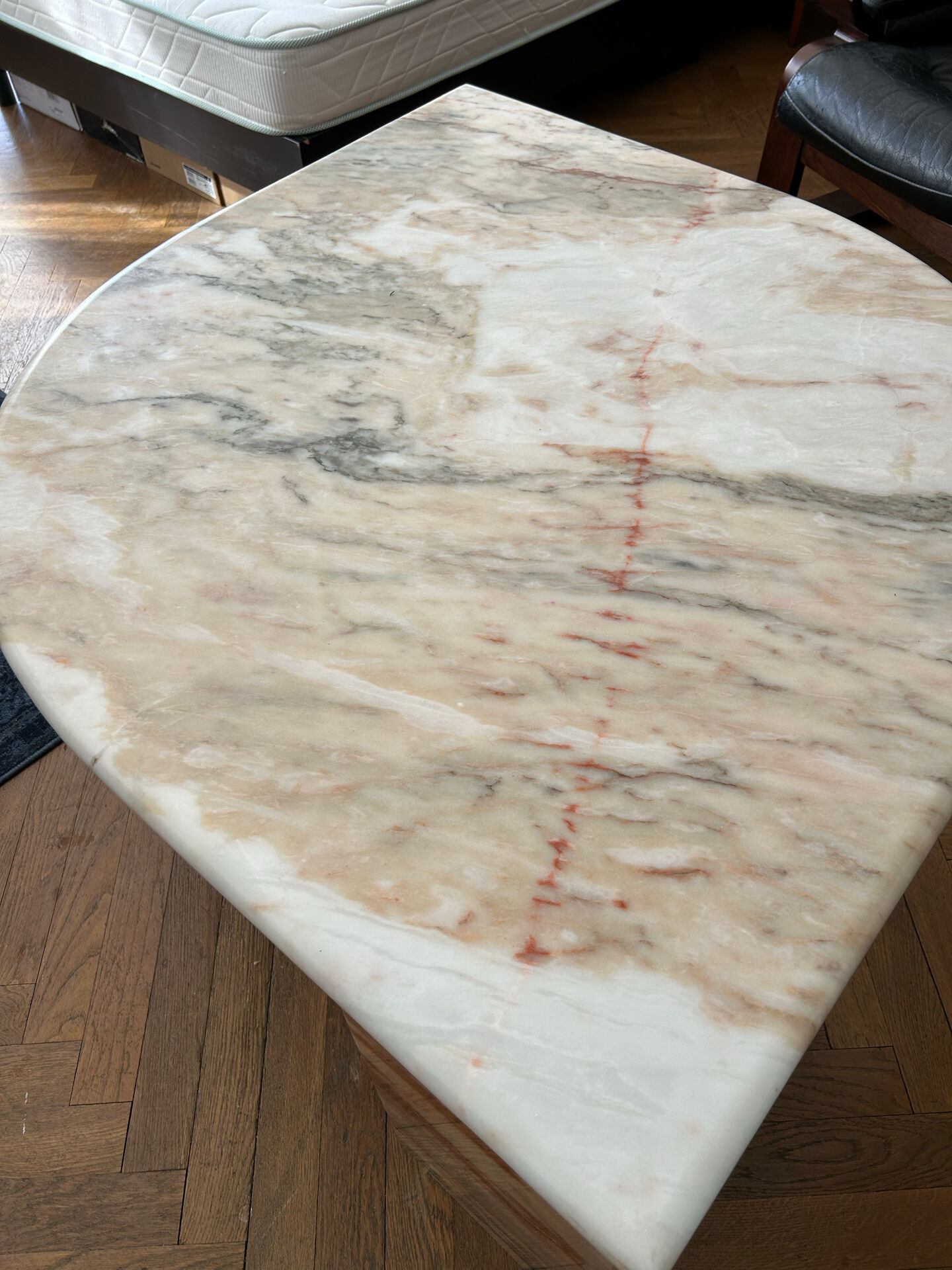 Water droplet marble coffee table design from the 70s.