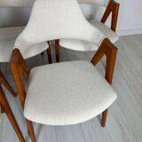 1960s set of 6 Compass teak dining chairs by Kai Kristiansen for Schou Andersen Møbelfabrik