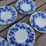 Set of 8 dessert plates Flora Montereau Creil