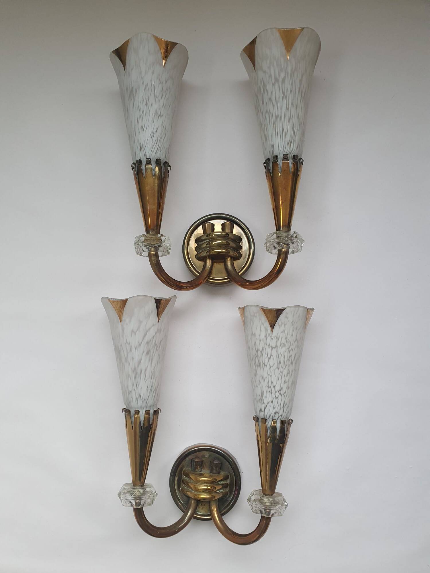 Pair of wall lights from Maison Lunel (Royal Production) Arum model from the 50s