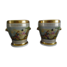 Pair of pot covers on a porcelain base from Paris