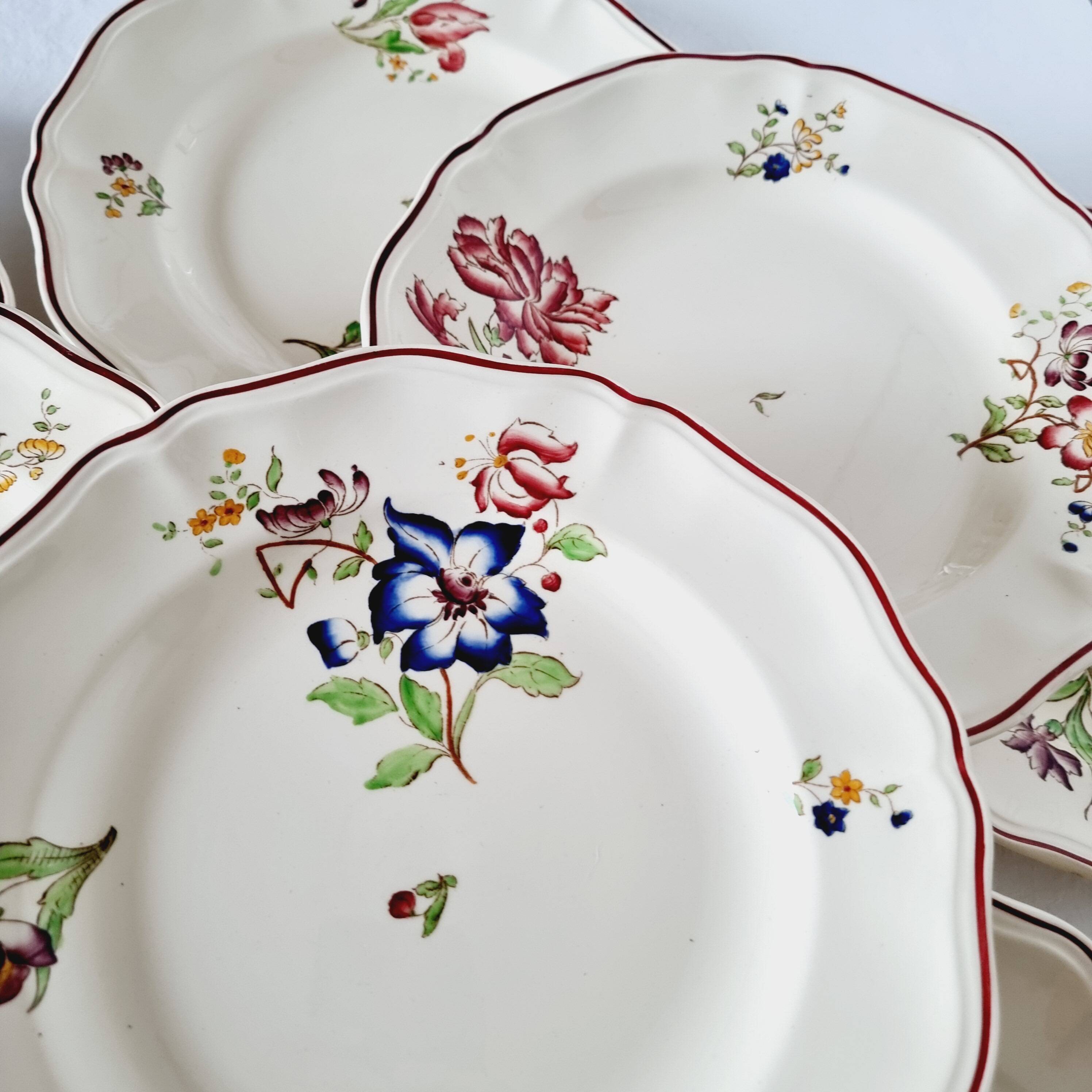 9 Terre de Fer Sarreguemines Flat Plates Rare Model from the Strasbourg Series