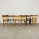 6 mismatched Baumann & Luterma bistro chairs, wood, 1960s