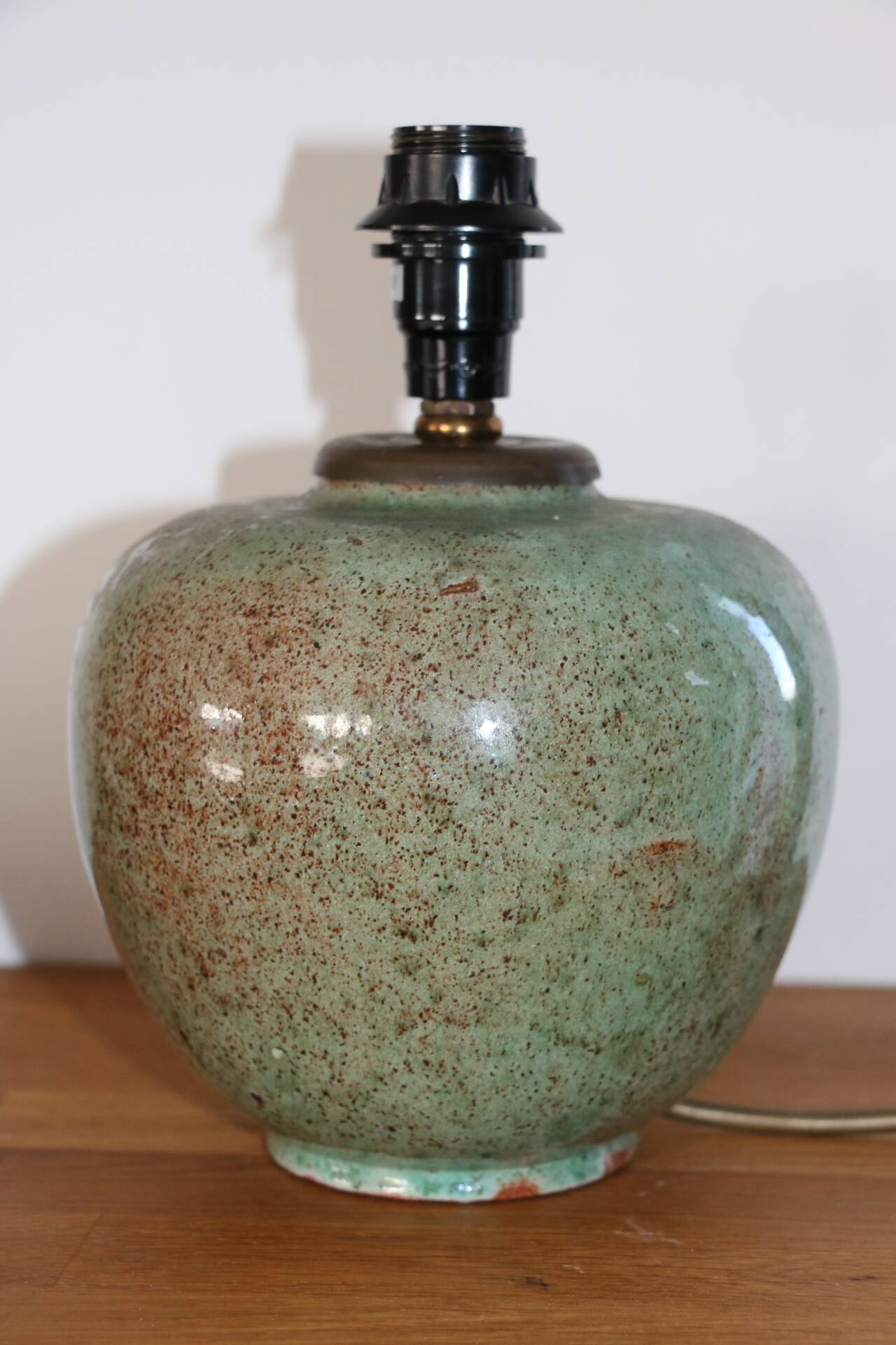 Green ceramic lamp (without lampshade)