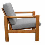 70s armchair in grey fabric