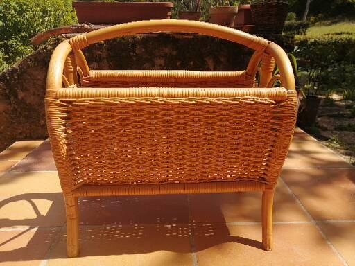 Cane magazine rack from the Philippines