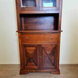 Vintage Louis Philippe style ceremonial bookcase in walnut