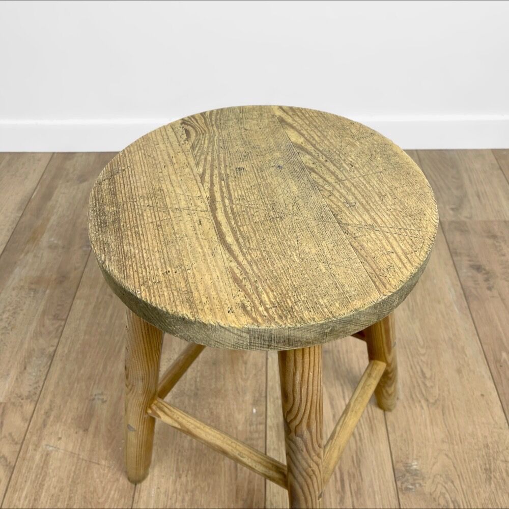 Raw wood stool