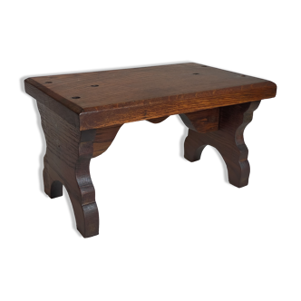Vintage solid oak footrest stool