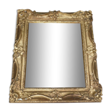 Wooden mirror and gilded stucco rocaille style 33x29