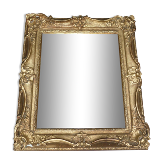 Wooden mirror and gilded stucco rocaille style 33x29