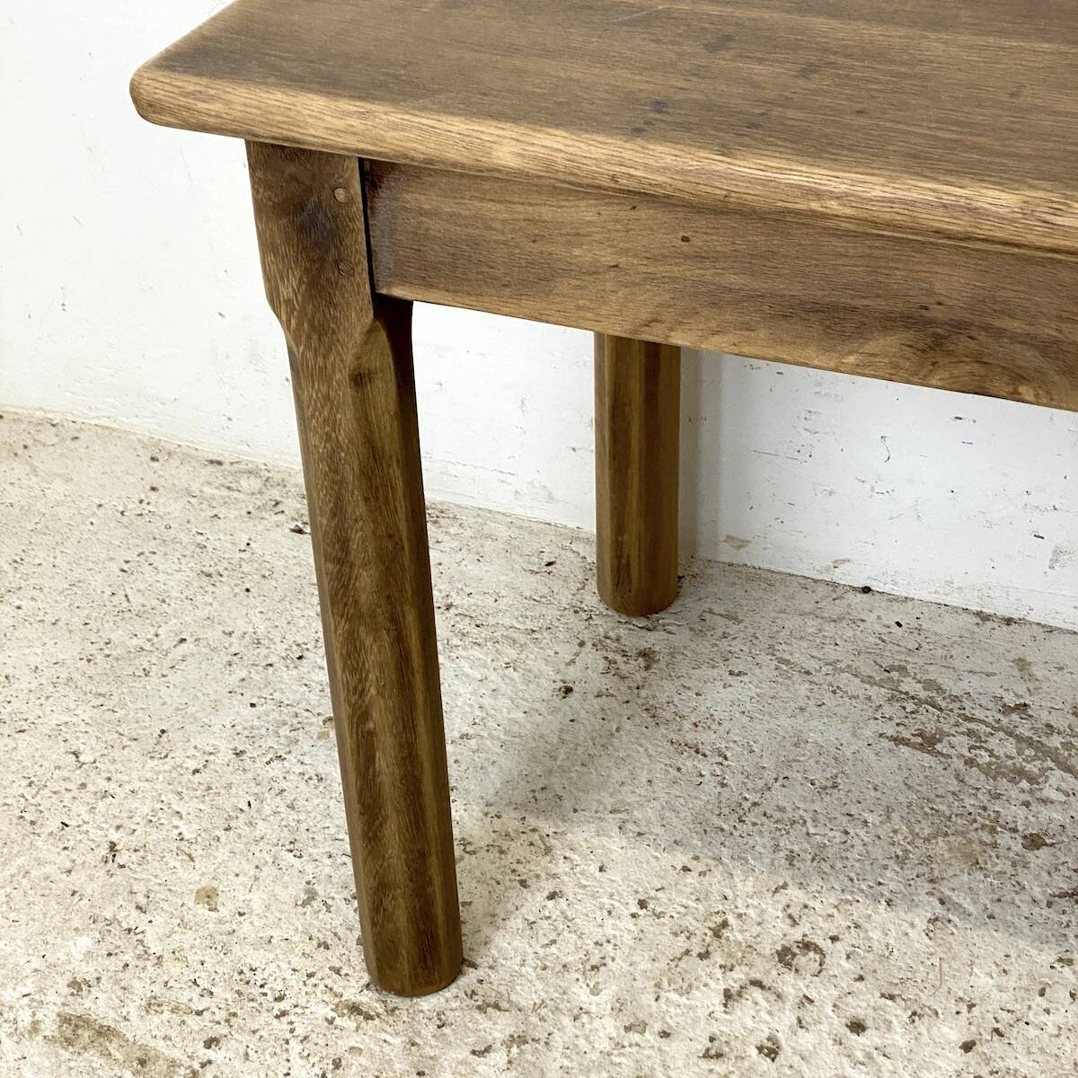 Vintage 1960s refectory table in solid raw oak