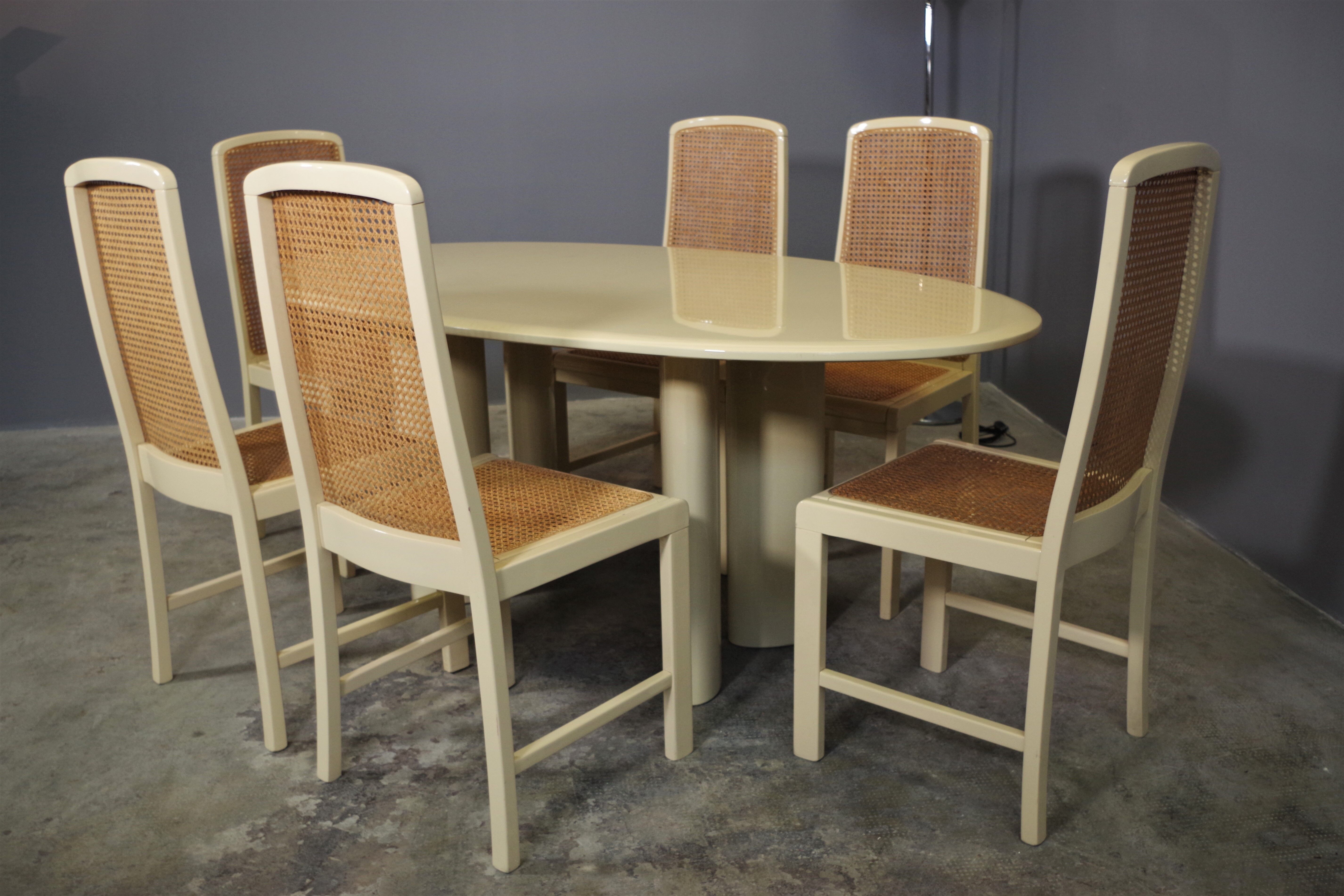 Table and 6 chairs by Mario Sabot from the 70s