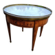 Antique Louis XVI style hot water bottle table with marble top