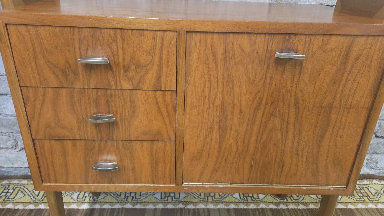 Small Scandinavian chest of drawers with compass feet, 1960s