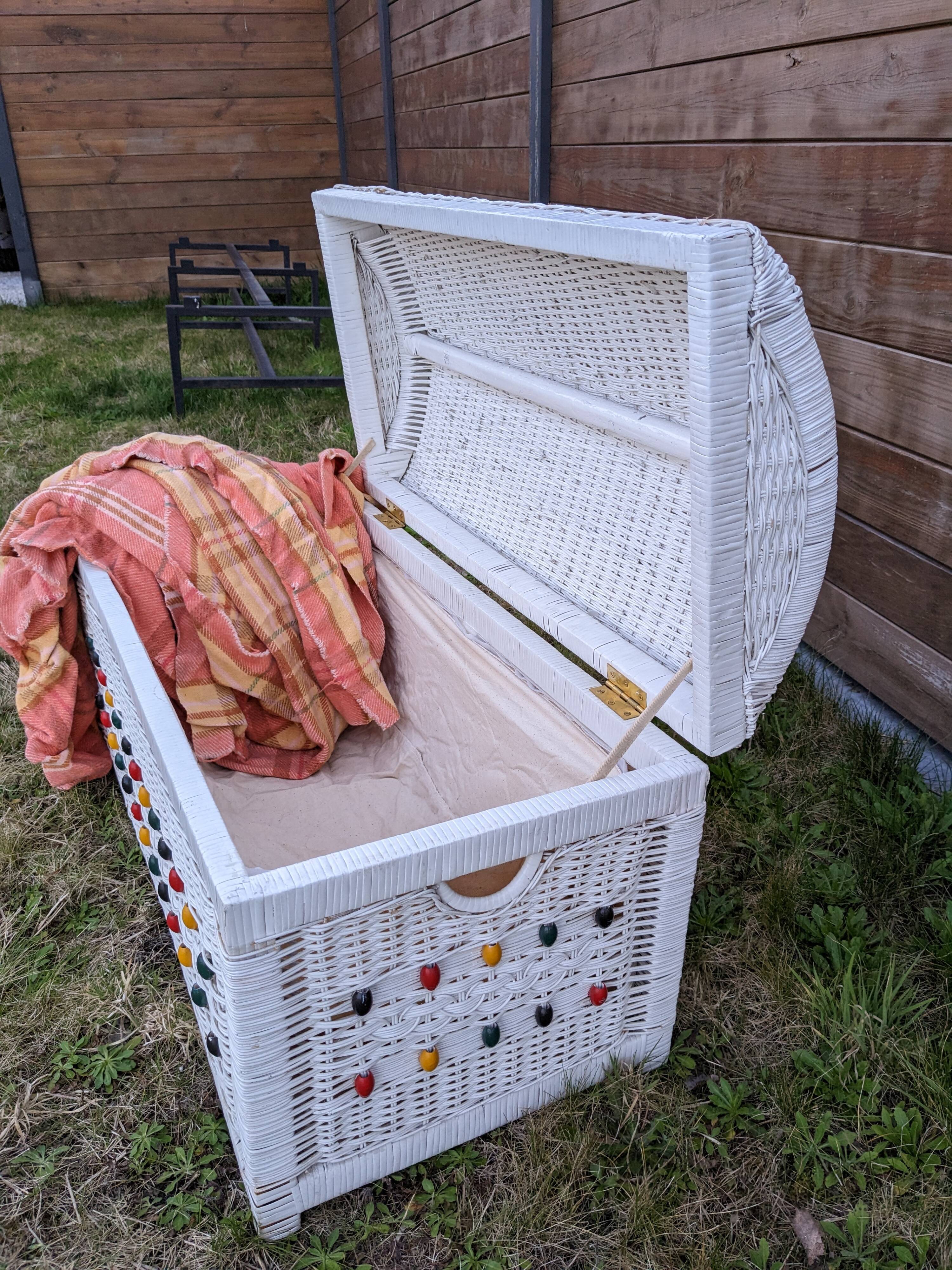 Vintage wicker chest shabby chic