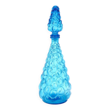 Empoli blue glass carafe bottle, 1960s