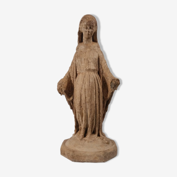 Vierge de dévotion , plâtre patiné, début XIXeme