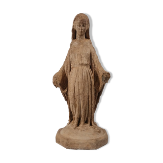 Virgin of devotion, patinated plaster, early nineteenth century