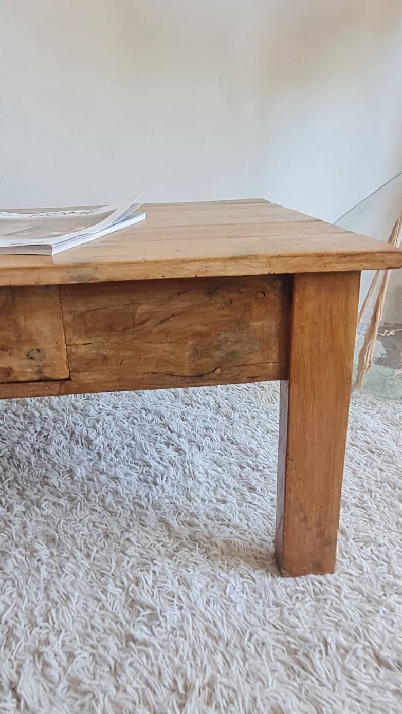 Vintage rectangular wooden coffee table