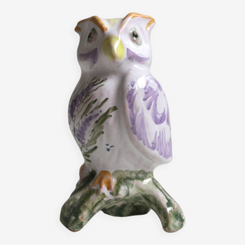 Figurine Sculpture Céramique Signée Chouette Hulotte Hibou Collector Moustiers