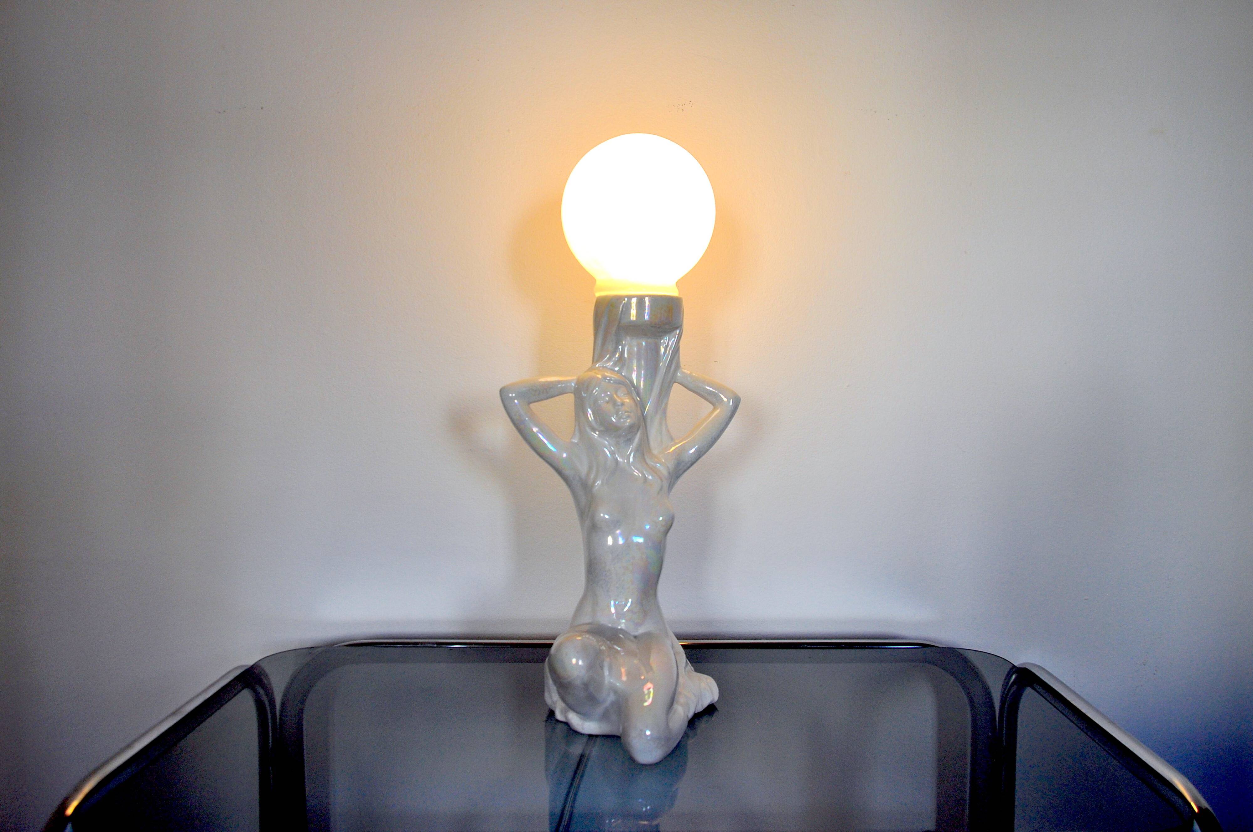 Lampe "Femme nue" céramique 1970