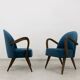 Pair of mid-century cocktail chairs, Poland, 1950s