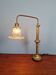 Large desk lamp in brass and clear ribbed glass, 1930.