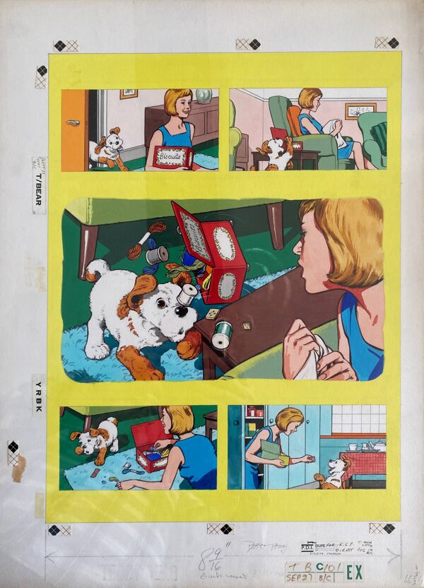 Planche B Comics BD ''Paddy-Paws the Puppy'' from ''Jack and Jill'' 1969