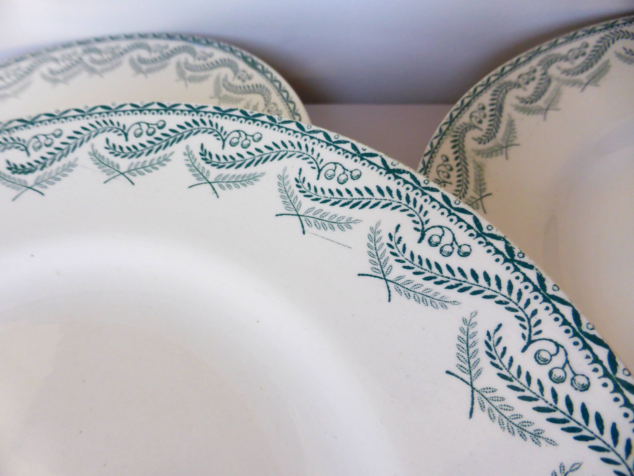 5 assiettes plates en terre de fer de St Amand modèle Réjane 210726