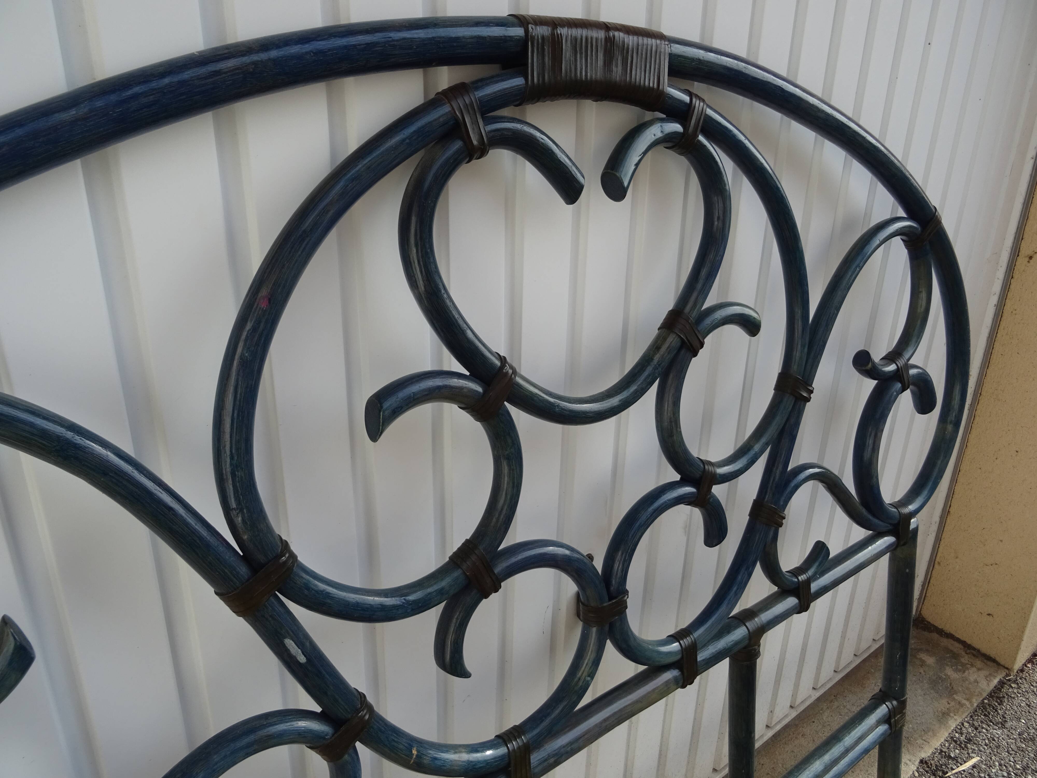 Tête de lit en rotin bambou vintage an 80