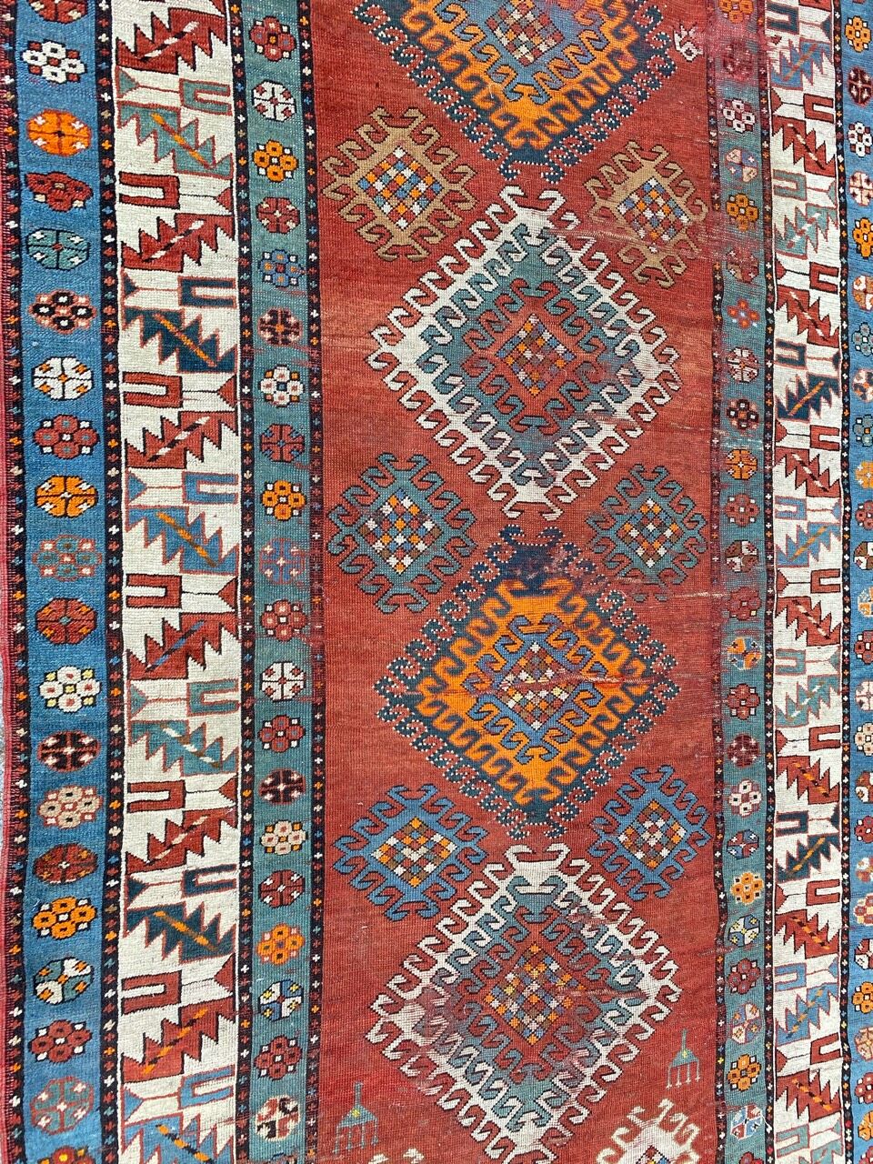 Kazak ancient Caucasian carpet 140x300 cm