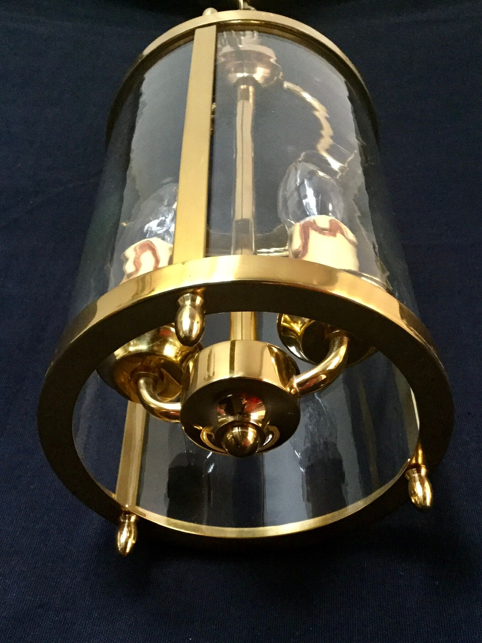 Lantern 2 lights bronze and brass