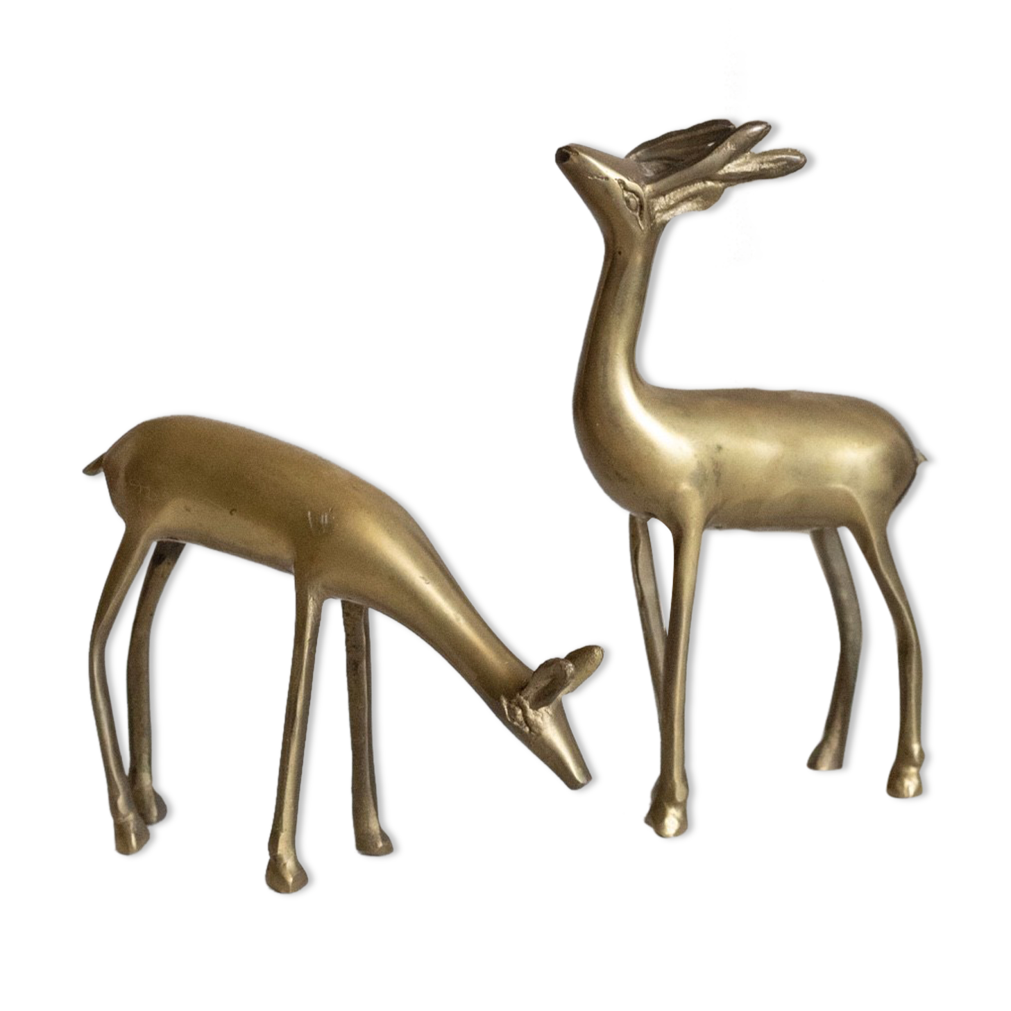 Vintage brass deer and doe