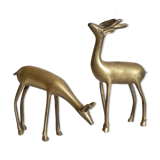 Vintage brass deer and doe