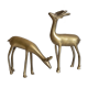 Cerf et biche en laiton vintage