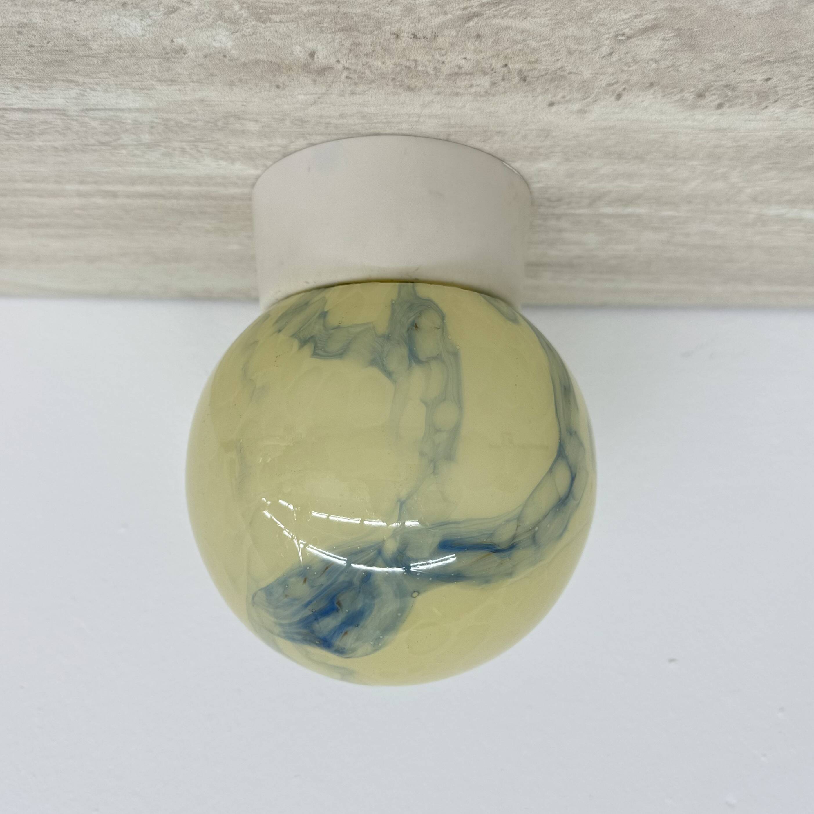 Thabur art deco marbled glass ceiling lamp , 1930s the Netherlands