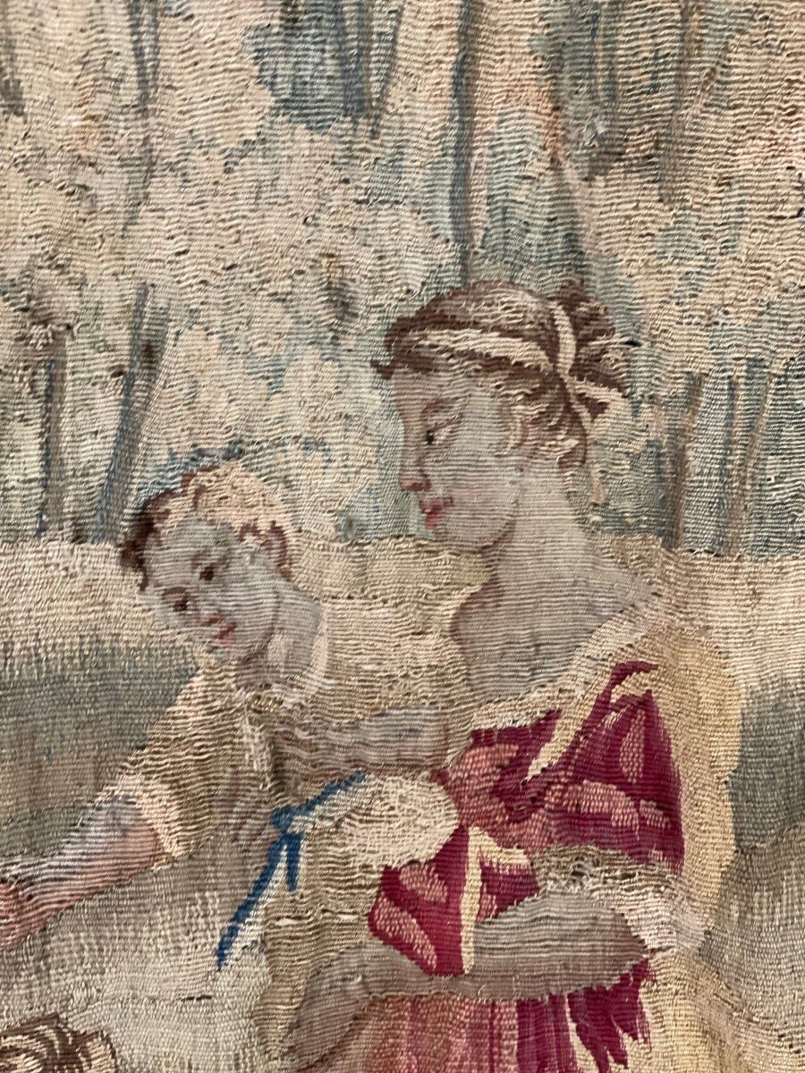 Tapisserie, scène champêtre, laine et soie, XVIIIème siècle