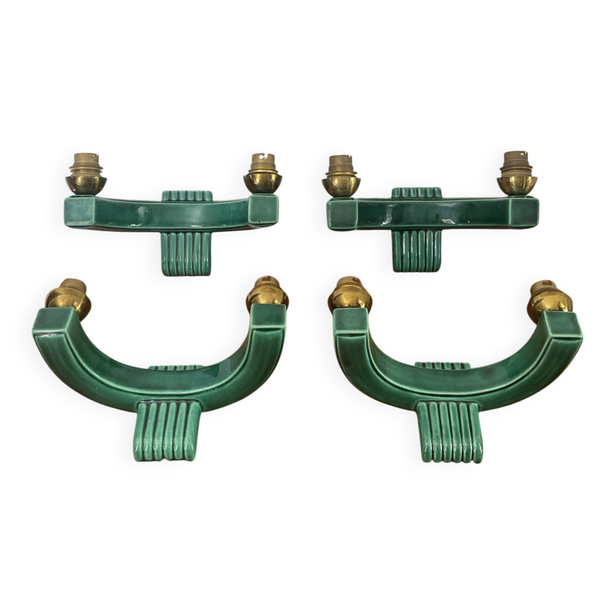 Ceramic wall sconces with double arms