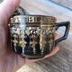 Tasse et soucoupe céramique anglaise noire émaillée