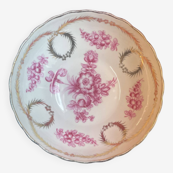 small old salad bowl in Mehun Porcelain, Gold and gadroon