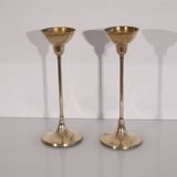 Pair of scandinavian brass candle holders 1970